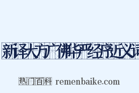 新译大方广佛华严经序近义词是什么意思的图片